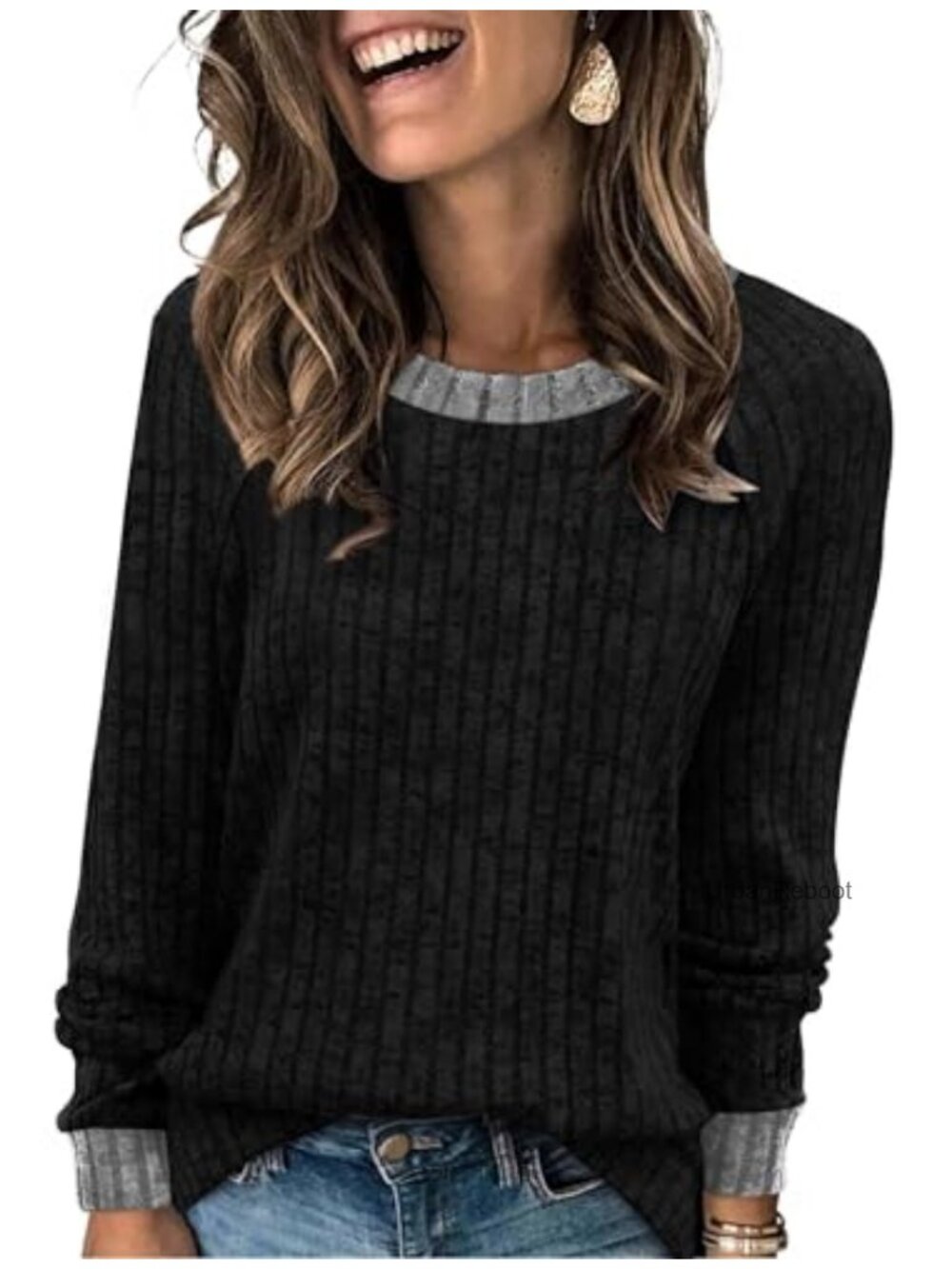 Womens Long Sleeve Tunic Sweater Lightweight Soft Pullover Casual